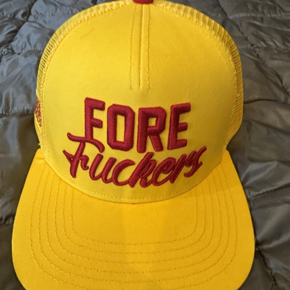 Golf Gods Australia Yellow Fore Uckers Cap Adjustable Rare Color
